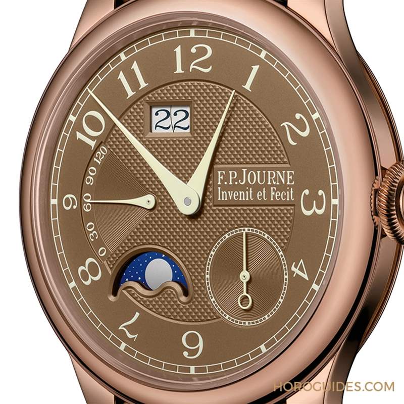 FPJOURNE - 日期窗、月相窗再大一點，FP JOURNE Octa Automatique Lune Havana雪茄面月相表改版再現
