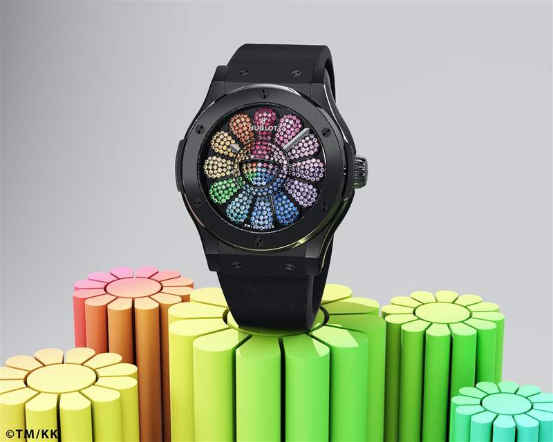 Classic Fusion Takashi Murakami All Black經典融合系列村上隆聯乘腕表(圖片來源:Hublot) Hublot再聯乘村上隆獨一無二微笑之花震撼作-復刻表